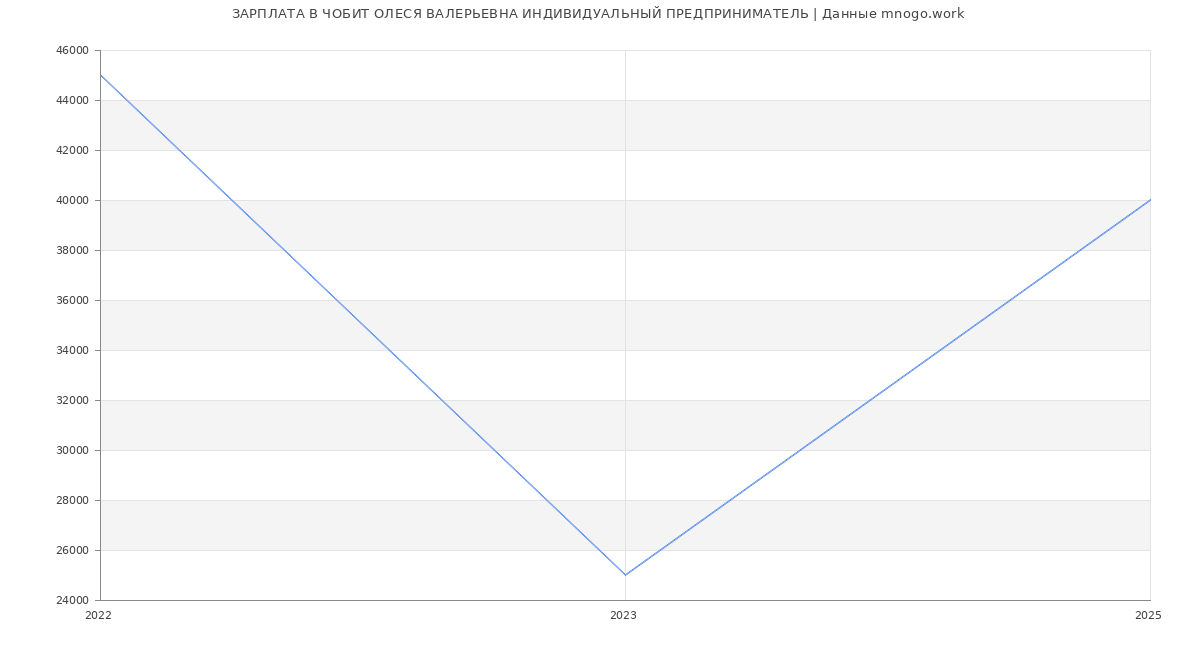 Статистика зарплат ЧОБИТ ОЛЕСЯ ВАЛЕРЬЕВНА ИНДИВИДУАЛЬНЫЙ ПРЕДПРИНИМАТЕЛЬ