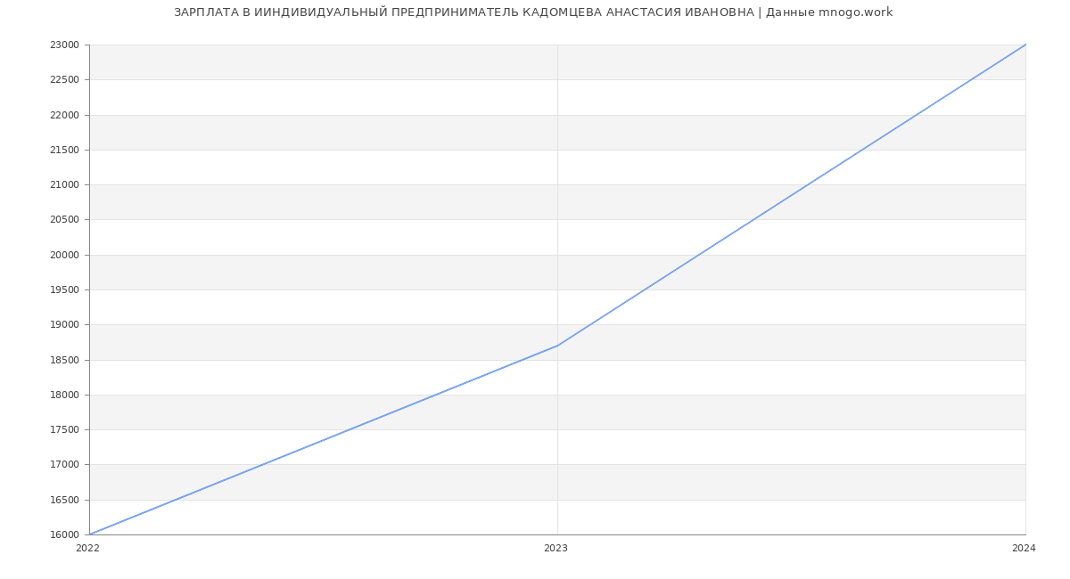 Статистика зарплат ИИНДИВИДУАЛЬНЫЙ ПРЕДПРИНИМАТЕЛЬ КАДОМЦЕВА АНАСТАСИЯ ИВАНОВНА