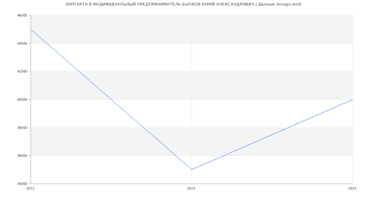 Статистика зарплат ИНДИВИДУАЛЬНЫЙ ПРЕДПРИНИМАТЕЛЬ БЫЧКОВ ЮРИЙ АЛЕКСАНДРОВИЧ