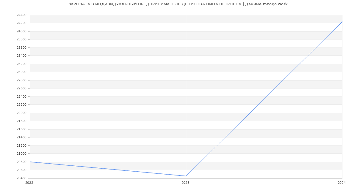 Статистика зарплат ИНДИВИДУАЛЬНЫЙ ПРЕДПРИНИМАТЕЛЬ ДЕНИСОВА НИНА ПЕТРОВНА