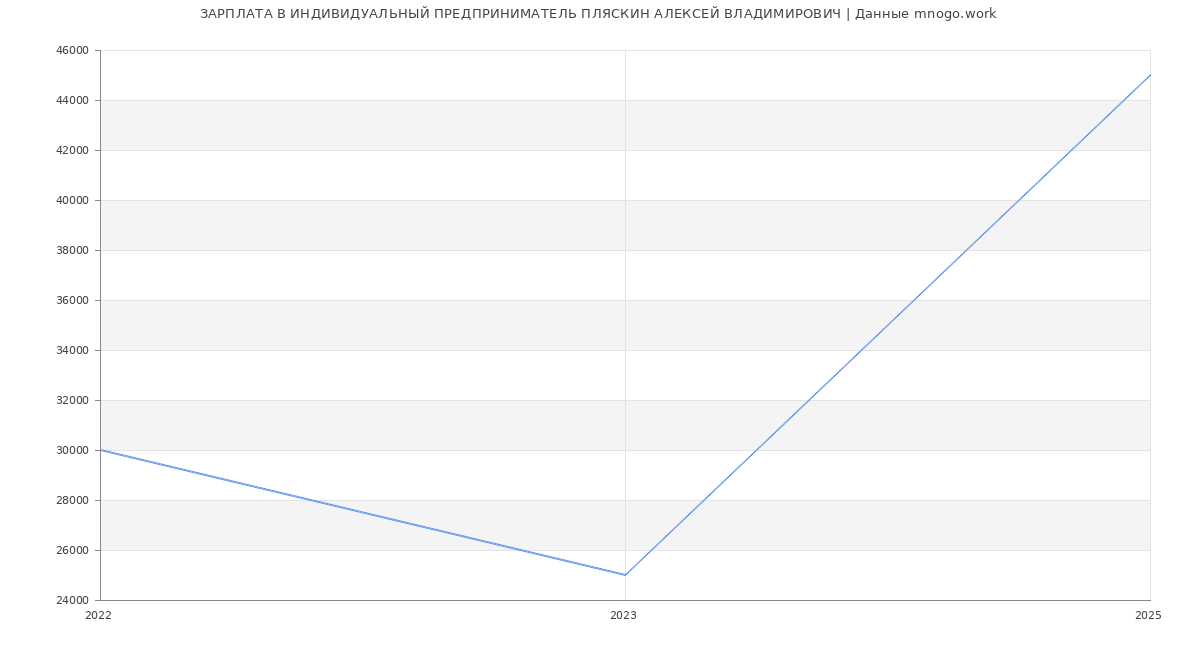 Статистика зарплат ИНДИВИДУАЛЬНЫЙ ПРЕДПРИНИМАТЕЛЬ ПЛЯСКИН АЛЕКСЕЙ ВЛАДИМИРОВИЧ