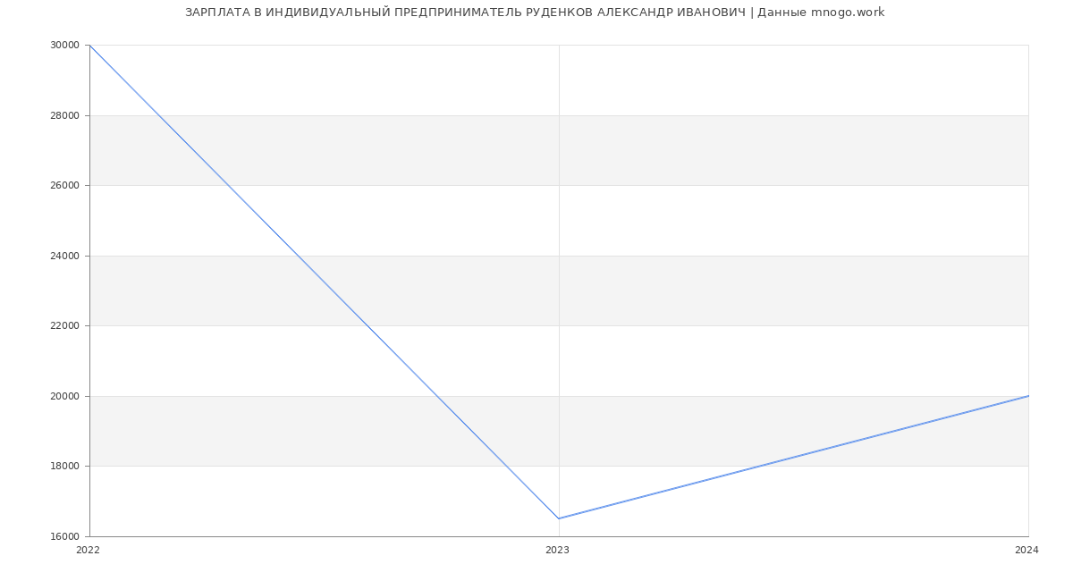 Статистика зарплат ИНДИВИДУАЛЬНЫЙ ПРЕДПРИНИМАТЕЛЬ РУДЕНКОВ АЛЕКСАНДР ИВАНОВИЧ
