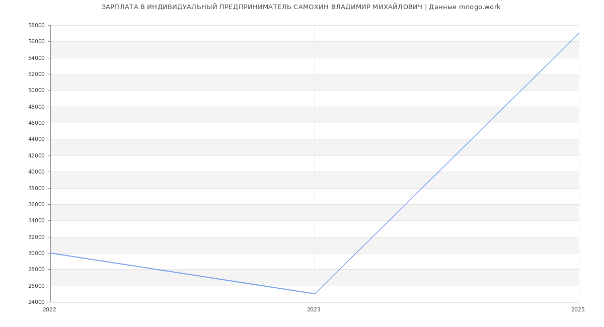 Статистика зарплат ИНДИВИДУАЛЬНЫЙ ПРЕДПРИНИМАТЕЛЬ САМОХИН ВЛАДИМИР МИХАЙЛОВИЧ