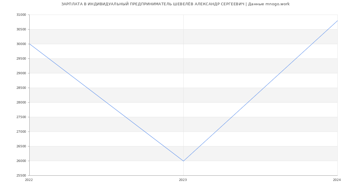 Статистика зарплат ИНДИВИДУАЛЬНЫЙ ПРЕДПРИНИМАТЕЛЬ ШЕВЕЛЁВ АЛЕКСАНДР СЕРГЕЕВИЧ
