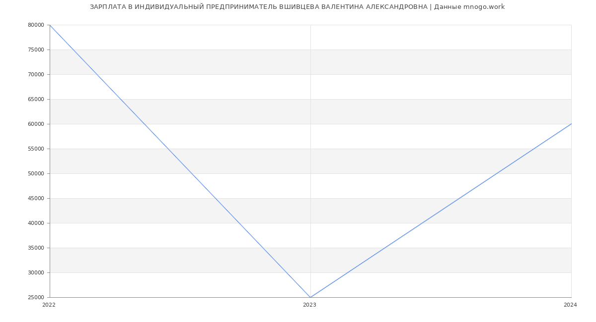 Статистика зарплат ИНДИВИДУАЛЬНЫЙ ПРЕДПРИНИМАТЕЛЬ ВШИВЦЕВА ВАЛЕНТИНА АЛЕКСАНДРОВНА