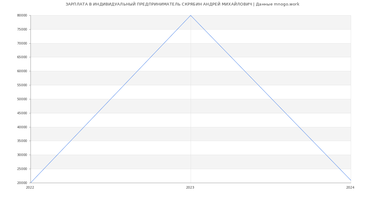 Статистика зарплат ИНДИВИДУАЛЬНЫЙ ПРЕДПРИНИМАТЕЛЬ СКРЯБИН АНДРЕЙ МИХАЙЛОВИЧ