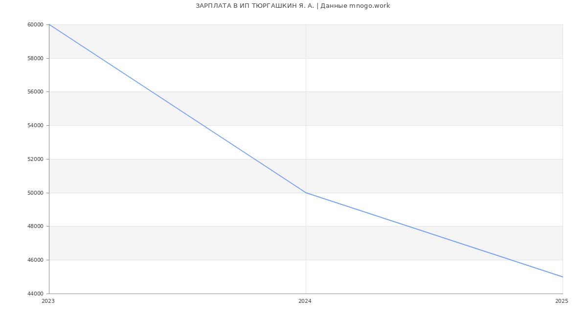Статистика зарплат ИП ТЮРГАШКИН Я. А.